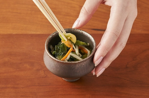 冷や汁の盛り付け